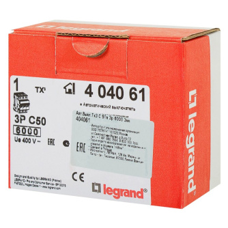 Купить Автоматический выключатель Legrand TX3 3P C50 А 6 кА фото №4