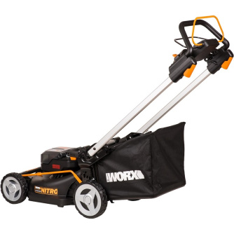 Купить Газонокосилка WORX WG749E 40В, 4Ач х2, ЗУ 2А х2 аккумуляторная самоходная фото №6